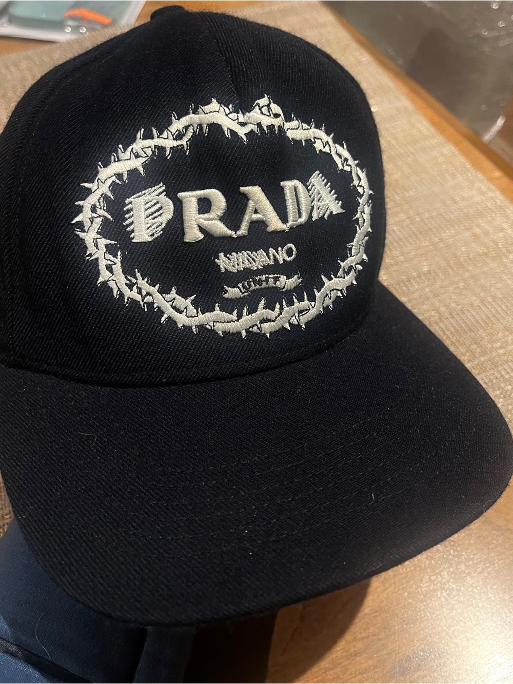 Rare UNIF PRADA Parody Hat Black Embroidered Snapback Cap Discontinued - Picture 4 of 5